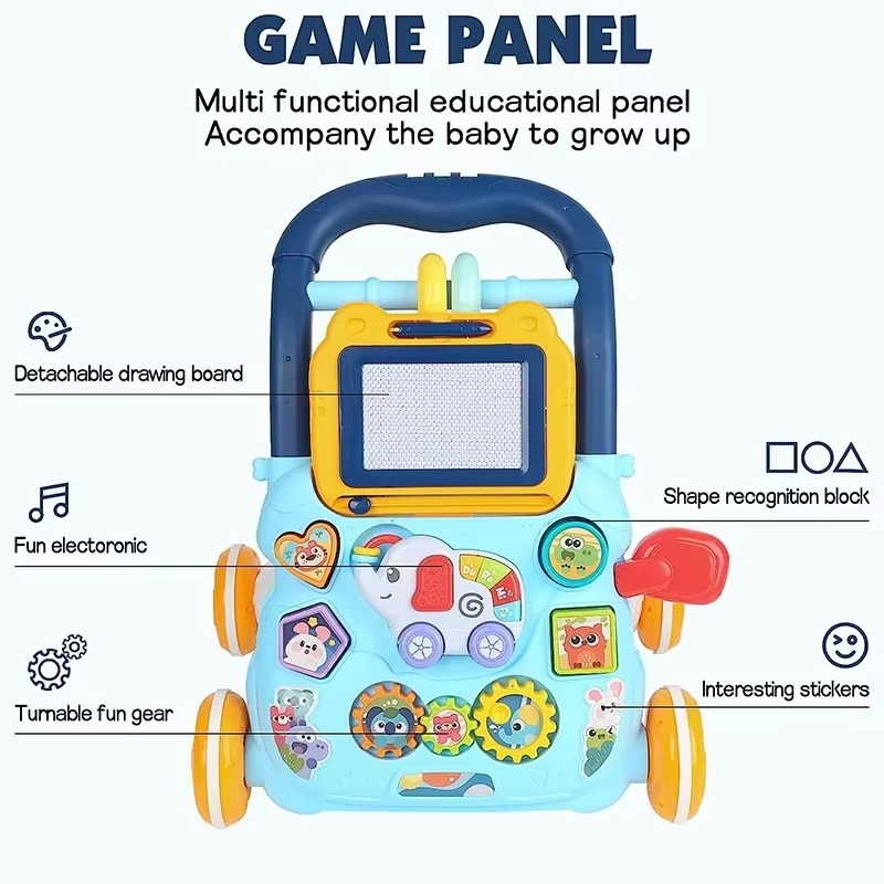 PANGDUBE Early Educational Baby Walker with Artboard Toy Baby Activities Learning Walking Toys Walkers for Baby Assisted Walking