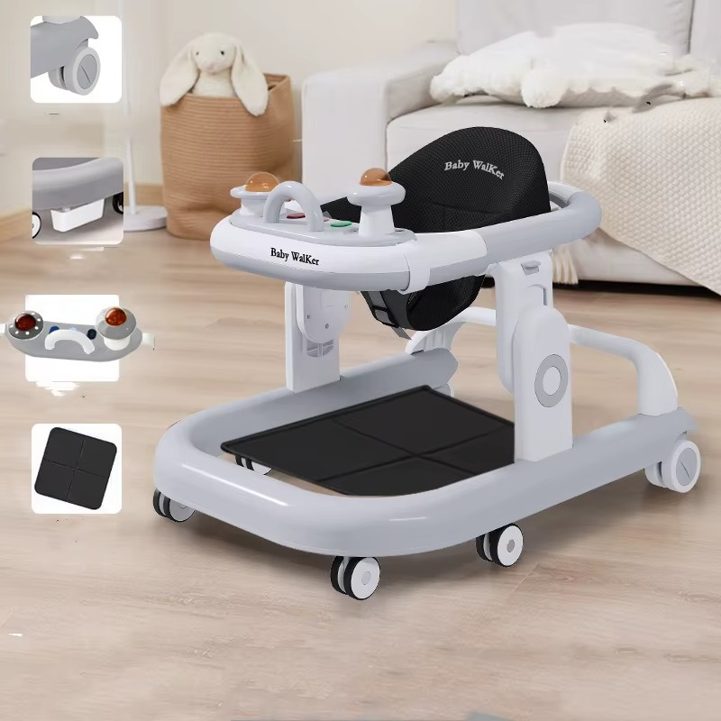 Aby Anti O-leg Multifunctional Walker with Music Box and Lightweight Height Adjustable Adjustable Speed Foldable Baby Walker