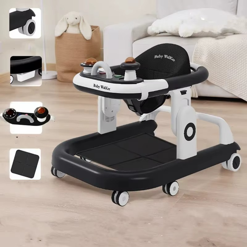 Aby Anti O-leg Multifunctional Walker with Music Box and Lightweight Height Adjustable Adjustable Speed Foldable Baby Walker