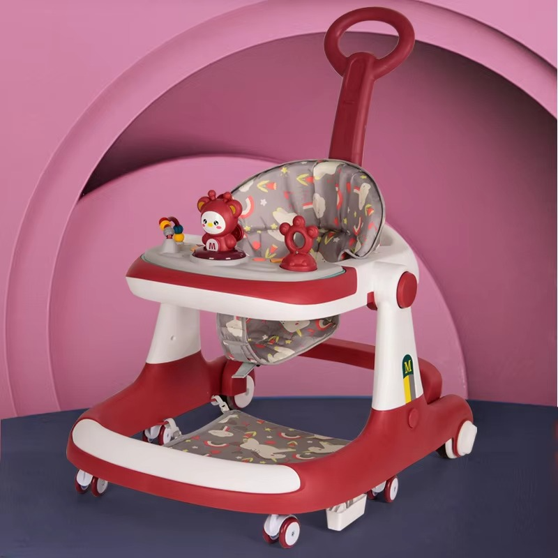 Multi-Function Anti-Rollove Baby walker Can Sit and Push Walking Car Infant Trolley With Music Foldable Seat Car 6-36 Month