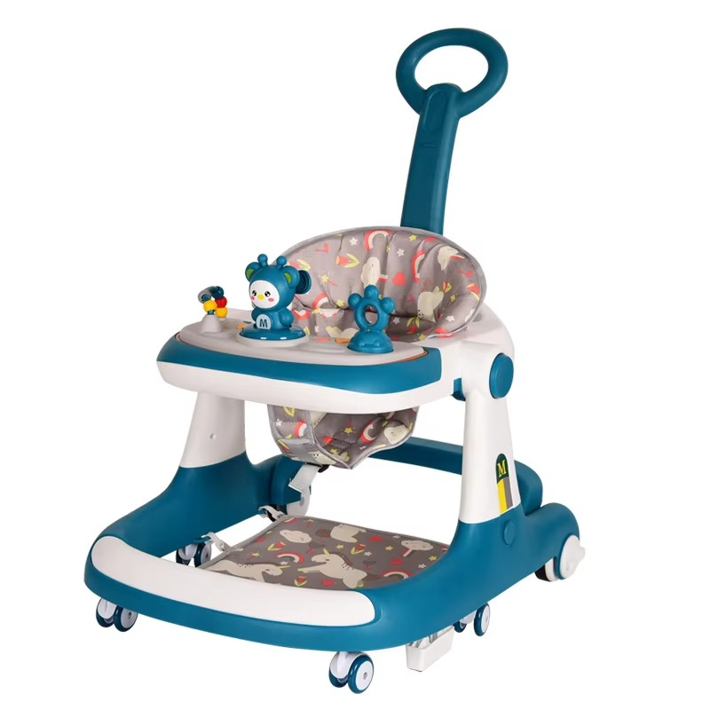 Multi-Function Anti-Rollove Baby walker Can Sit and Push Walking Car Infant Trolley With Music Foldable Seat Car 6-36 Month