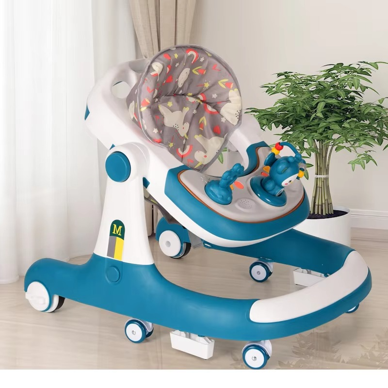Multi-Function Anti-Rollove Baby walker Can Sit and Push Walking Car Infant Trolley With Music Foldable Seat Car 6-36 Month