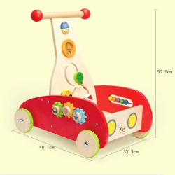 Benefit Intelligence Toy Walker for Baby,Wooden Multi-functional Cart Walking for Walking Baby Walker with Wheels From 6 Months