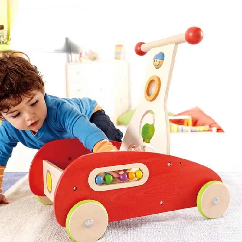 Benefit Intelligence Toy Walker for Baby,Wooden Multi-functional Cart Walking for Walking Baby Walker with Wheels From 6 Months