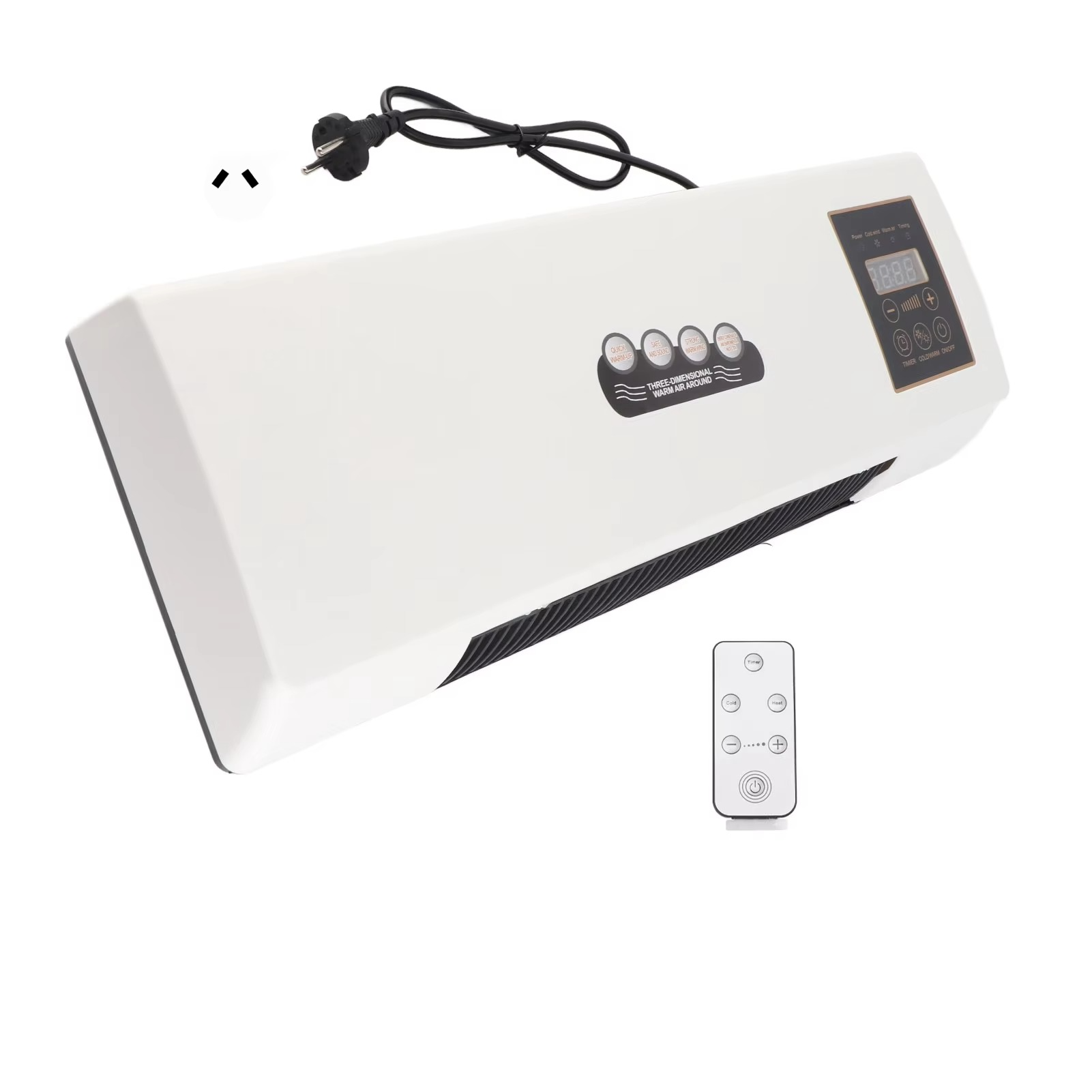 1800W Wall Mounted Heater Electric Heating Machine PTC Heating Heater with Remote Control Timer for Bedroom Bathroom English Ver