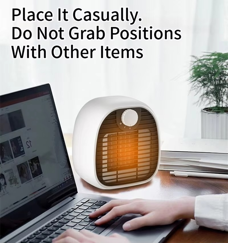 New Mini Heater, Small Desktop Warm Air Fan with Fast Heating, High-Power Portable Electric Heater for Office and Home Use