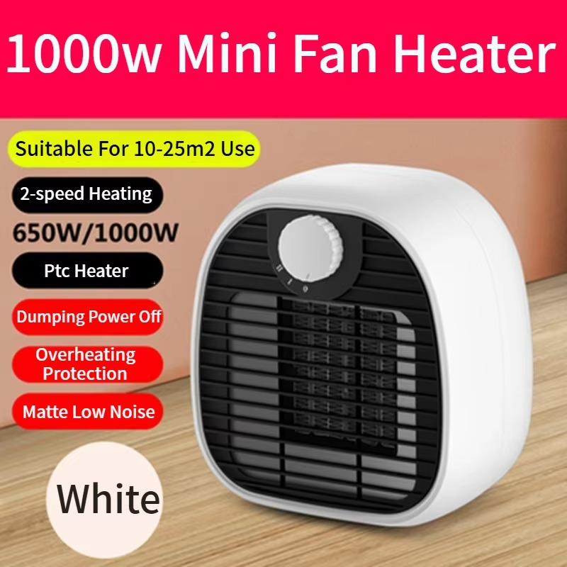New Mini Heater, Small Desktop Warm Air Fan with Fast Heating, High-Power Portable Electric Heater for Office and Home Use