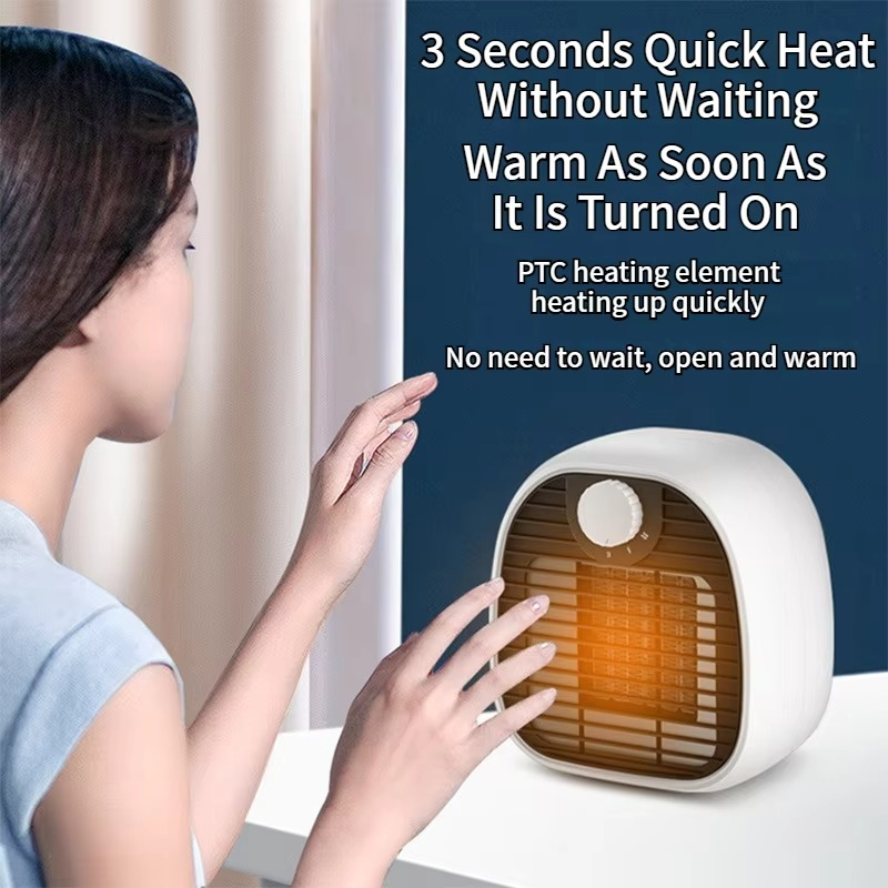 New Mini Heater, Small Desktop Warm Air Fan with Fast Heating, High-Power Portable Electric Heater for Office and Home Use