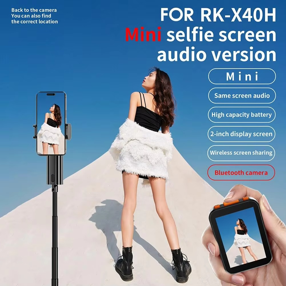 Wireless Selfie Monitor Screen for iPhone Android 850mAh Bluetooth Shutter Focus Adjustment Phone Stand Selfie Vlog Live St W8S6