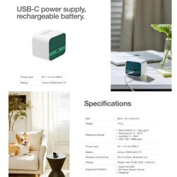 Qingping Smart Air Detector Lite CO2 PM2.5 PM10 Temperature Humidity Monitor Touch Screen Work With Mihome APP Apple HomeKit
