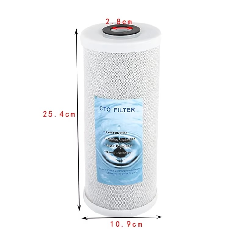 10inch CTO Filter Element Block Compression Sintered Activated Carbon Water Purifier Fittings Remove Residual Chlorine Odor