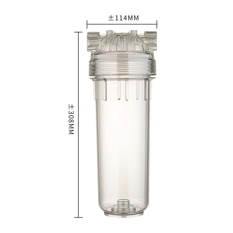 1pc 10inch PET Transparent Filter Bottle Household Water Purifier Accessories Water Purifier Front Filter Shell 1/4"1/2"