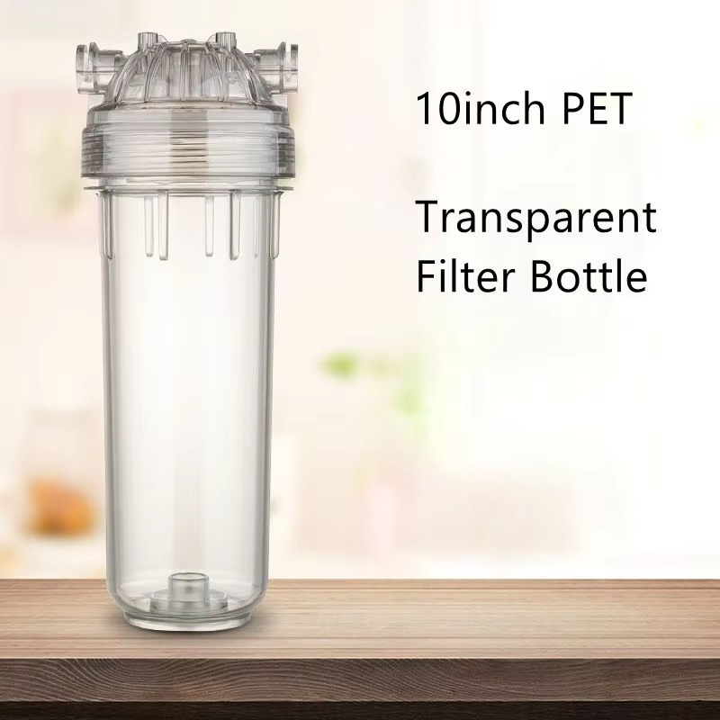 1pc 10inch PET Transparent Filter Bottle Household Water Purifier Accessories Water Purifier Front Filter Shell 1/4"1/2"