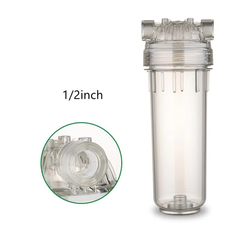 1pc 10inch PET Transparent Filter Bottle Household Water Purifier Accessories Water Purifier Front Filter Shell 1/4"1/2"