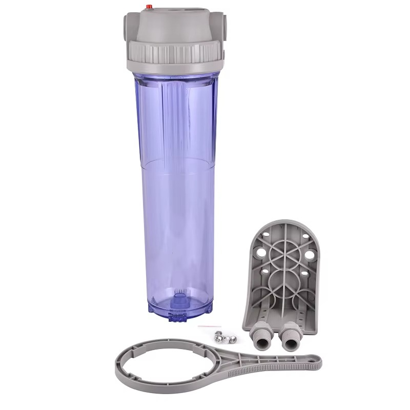 1set 20inch Blue Transparent Filter Bottle Food Grade AS Material Large Flow Central Pipeline Water Purification Pre-Filter