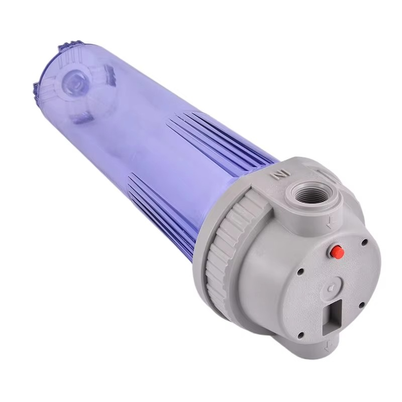 1set 20inch Blue Transparent Filter Bottle Food Grade AS Material Large Flow Central Pipeline Water Purification Pre-Filter