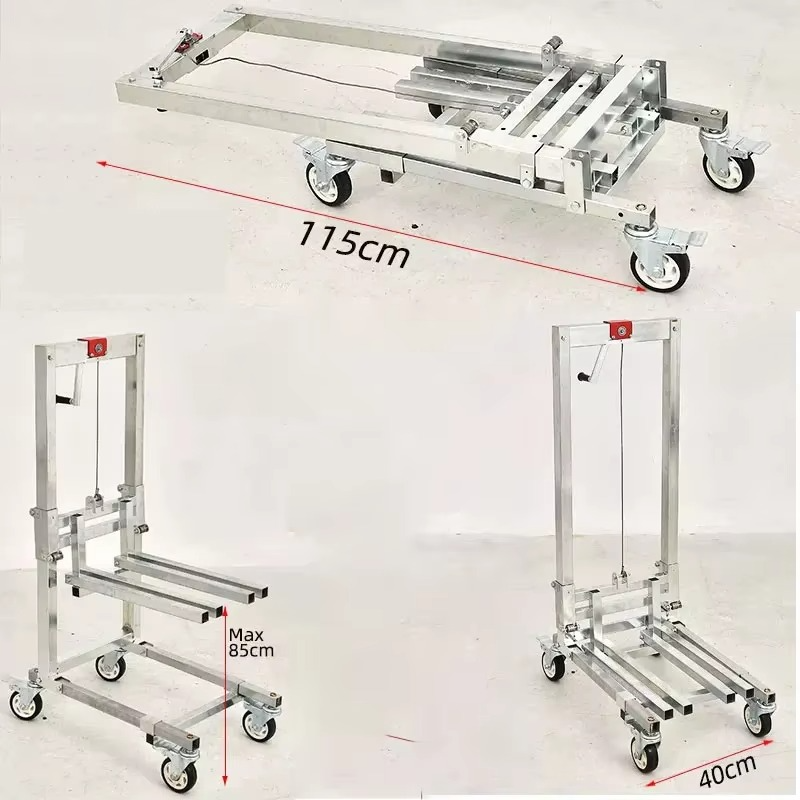 Loading Artifact Lifting Handling Stacker Forklift Lift Portable Folding Retractable Trolley Bearing 60Kg Adjustable Hand Cart