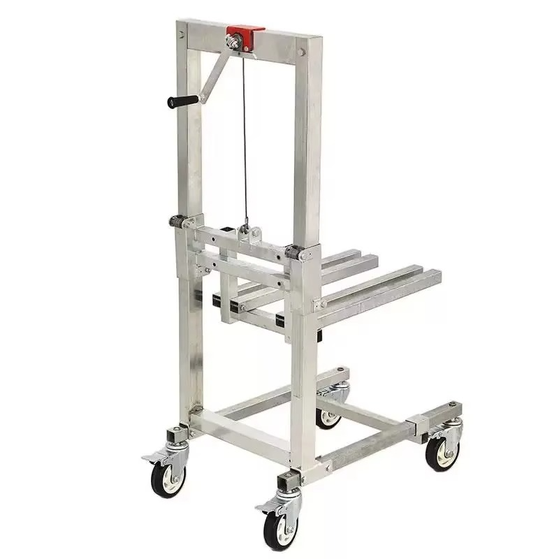 Loading Artifact Lifting Handling Stacker Forklift Lift Portable Folding Retractable Trolley Bearing 60Kg Adjustable Hand Cart
