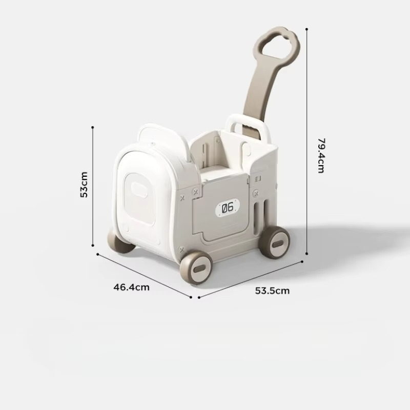 Ultra-large Capacity Baby Walker with Wheel , Baby Stroller with Push Rod, Game Cart Anti O-legs Anti-rollover Walker for Baby