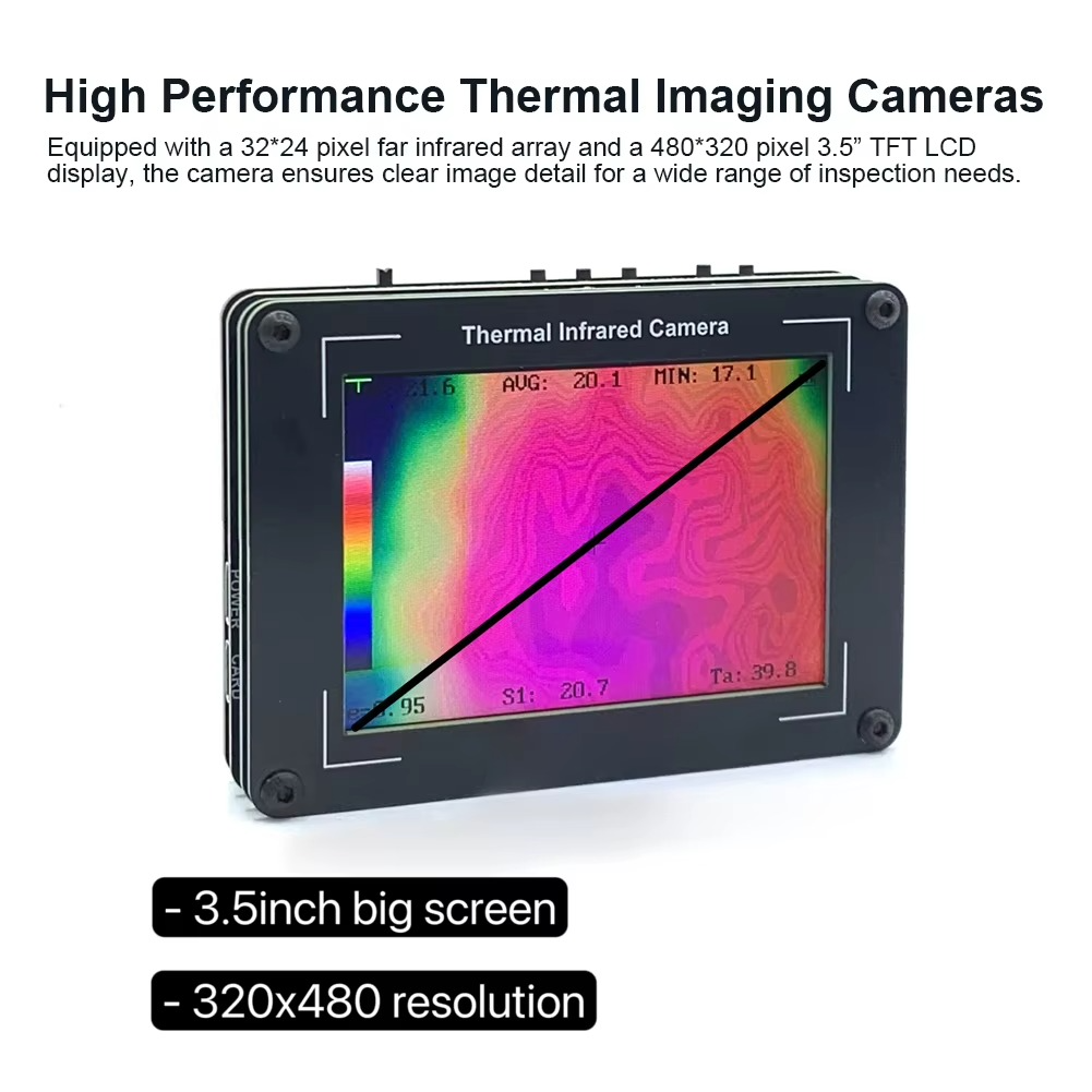 3.5 Inch Infrared Imager -40-450℃ Measurement 32x24 Pixel Thermal Camera for Inspection Electrical/Mechanical Building