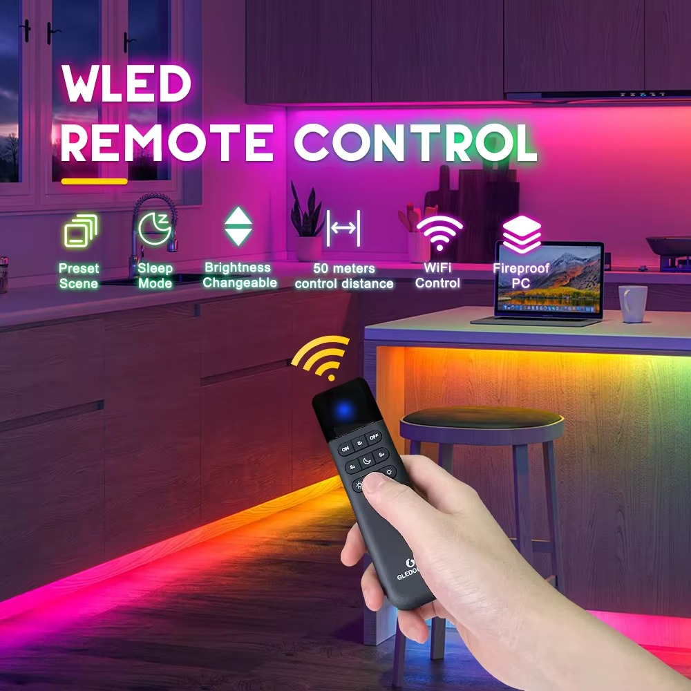 GLEDOPTO WLED Remote Control RGB IC LED ESP NOW APP WiFi Wireless Brightness Adjust 4 Scenes Preset Night Light 50M Distance