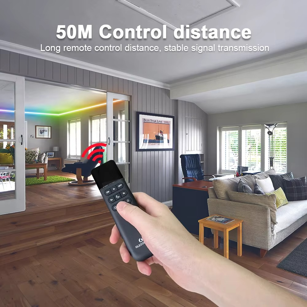 GLEDOPTO WLED Remote Control RGB IC LED ESP NOW APP WiFi Wireless Brightness Adjust 4 Scenes Preset Night Light 50M Distance