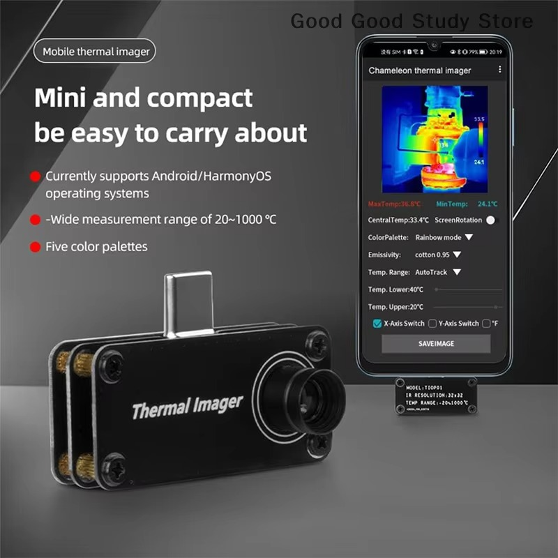 Type-C Mobile Thermal Imager Imaging Camera APP Control Thermal Camera For Android Mobile Phone Infrared Thermal Imager