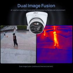 Dahua Thermal Camera TPC-DF1241-S8 TPC-DF1241-B2F2-DW-S8 2mm 4MP Network Mini Hybrid Eyeball PoE IP Camera Tripwire Intrusion