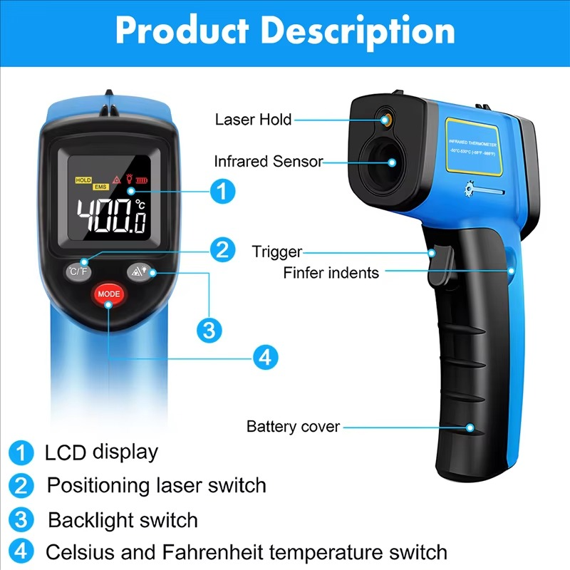 GM321 Handheld IR Thermal Imaging Camera Digital Colordisplay Infrared Image Resolution Thermal Imager Camera-BCBW
