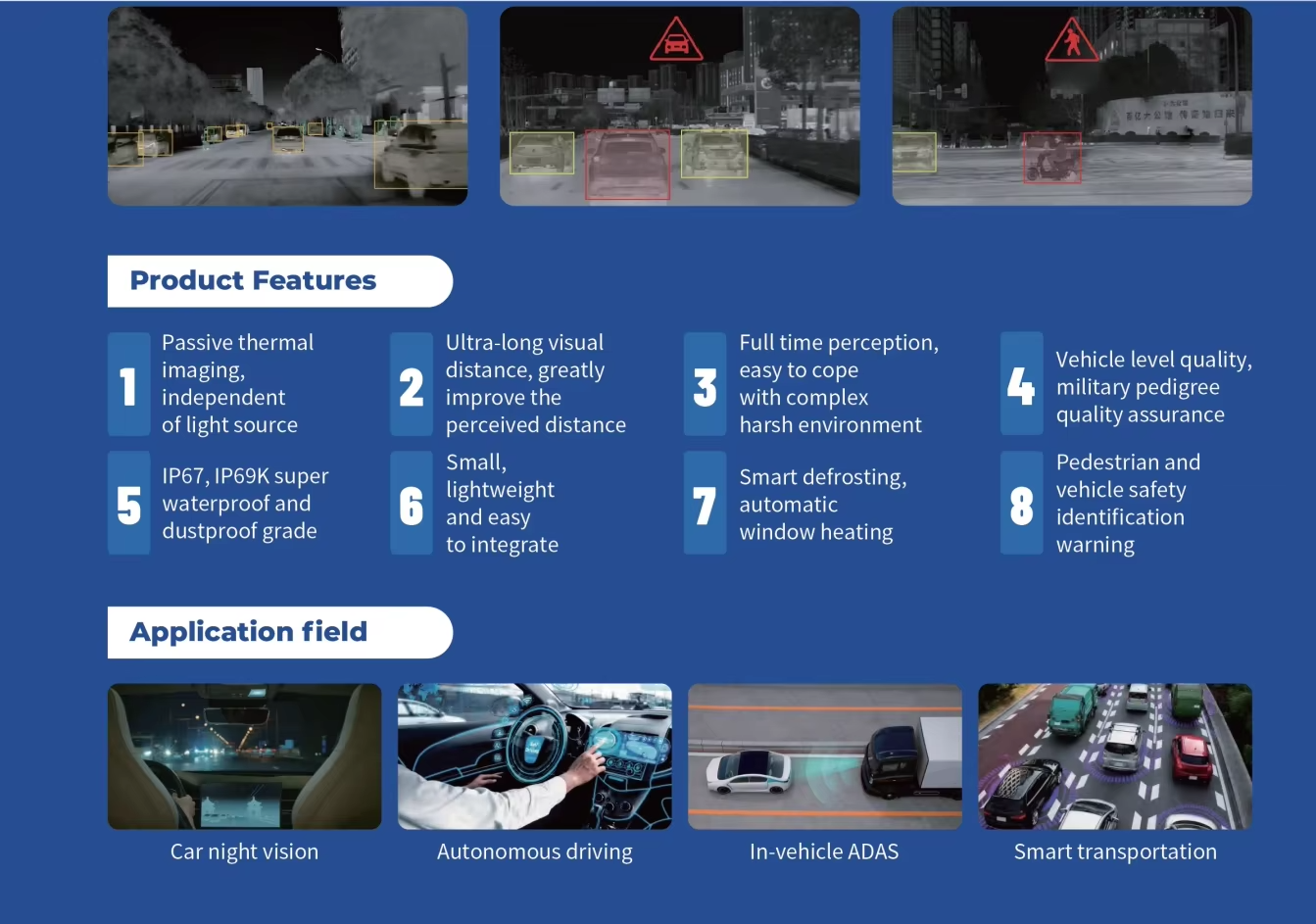 Infrared Thermal Camera Module ADAS System Vehicle Mounted Night Vision Camera 8-14um Infrared Intelligent Driving System