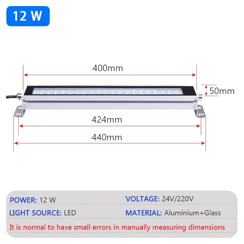 LED 24~230V IP67 Machine Tool Work Light Waterproof Oil Proof Explosion-proof Light CNC Lathe Lamp Workshop Aluminum Alloy Lamp