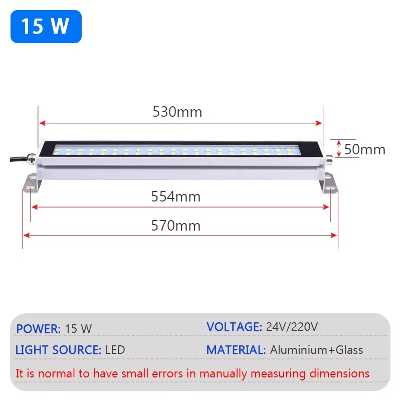 LED 24~230V IP67 Machine Tool Work Light Waterproof Oil Proof Explosion-proof Light CNC Lathe Lamp Workshop Aluminum Alloy Lamp