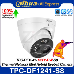 Dahua TPC-DF1241-S8 TPC-DF1241-B2F2-DW-S8 Thermal Camera 256*192 2mm Network Mini Hybrid Eyeball PoE IP Camera 4MP 2mm Alarm