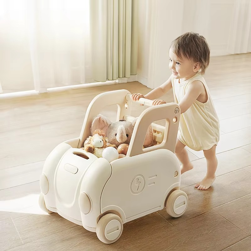 Children's Trolley Simulation of Every Family Toys Storage Baby Shopping Cart Supermarket Puzzle Gift Baby Walker with Wheel