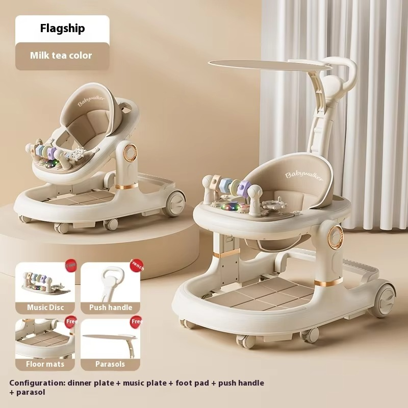 3-in-1 Baby Walker – Anti-O-Leg & Anti-Tip Design for 6-18 Months | Multi-Functional Learning Push Toy with Foldable Seat