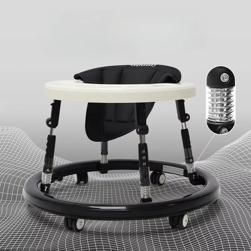 Portable Baby Walker Children's Walking Stroller Adjustable Seat Height Foldable Children's Walking Stroller 2-in-1 Armrest