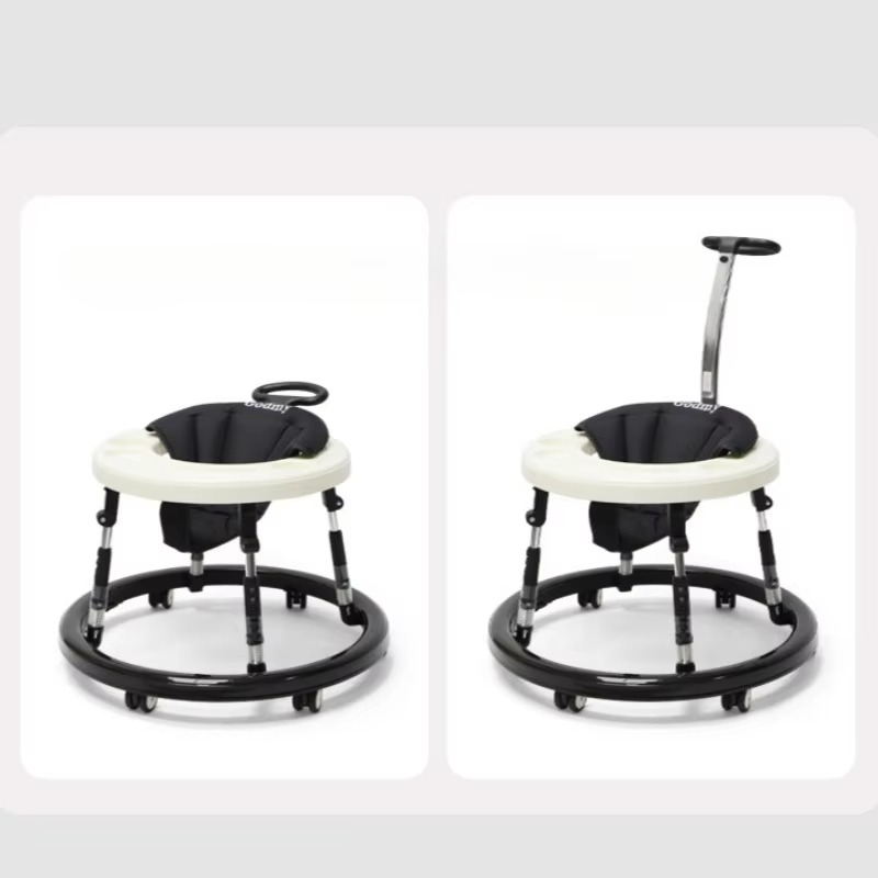 Portable Baby Walker Children's Walking Stroller Adjustable Seat Height Foldable Children's Walking Stroller 2-in-1 Armrest