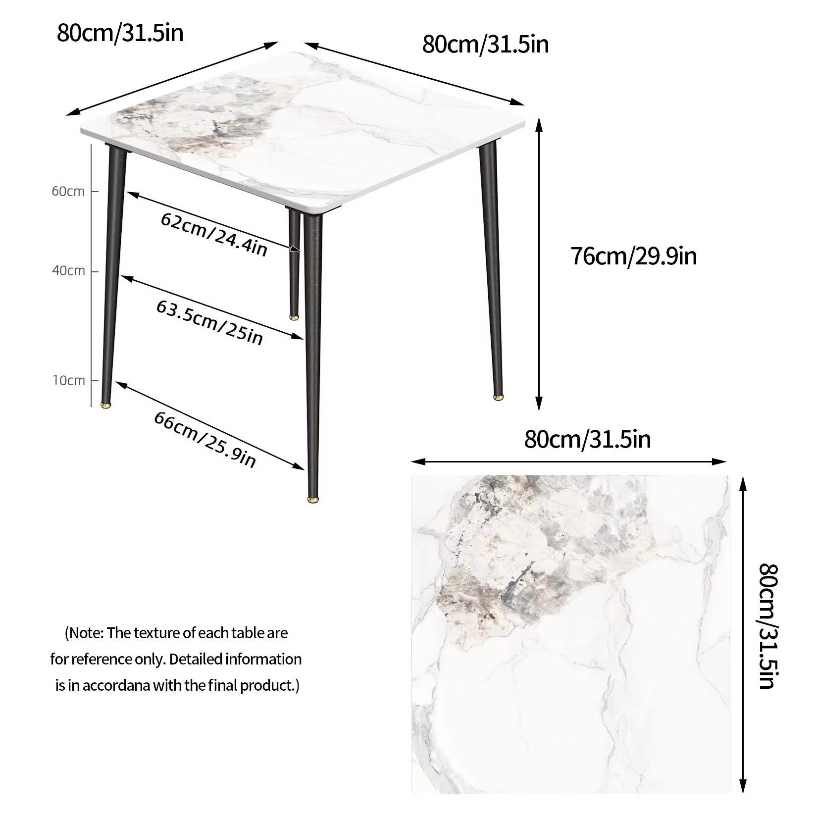Rectangular Dining Modern Dining Desk Table Furniture with Natural Texture Sintered Stone Top Metal Frame for Dining Room