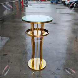 Luxury Shiny Gold Stainless Steel Party Wedding Outdoor Indoor Bar Table