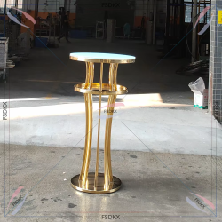 Luxury Shiny Gold Stainless Steel Party Wedding Outdoor Indoor Bar Table