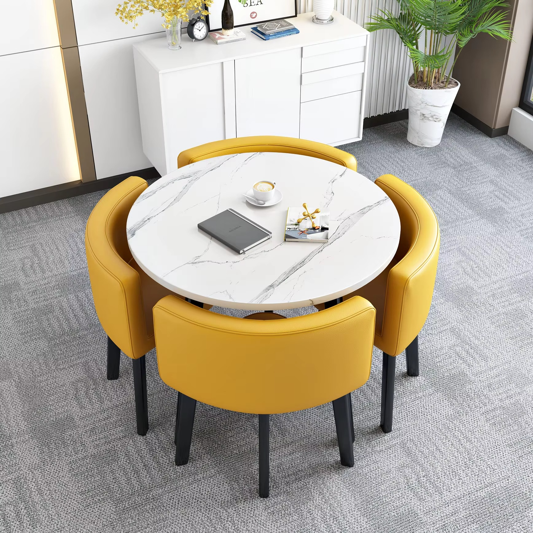 Modern Durable Dining Table Set 4 Seater Dining Room Table and Chairs for Home Furniture