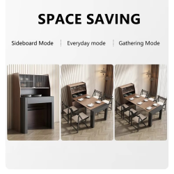 Multifunctional Dining Table Expandable Dining Table Storage Space Saving Rectangular Dining Table
