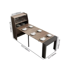 Multifunctional Dining Table Expandable Dining Table Storage Space Saving Rectangular Dining Table