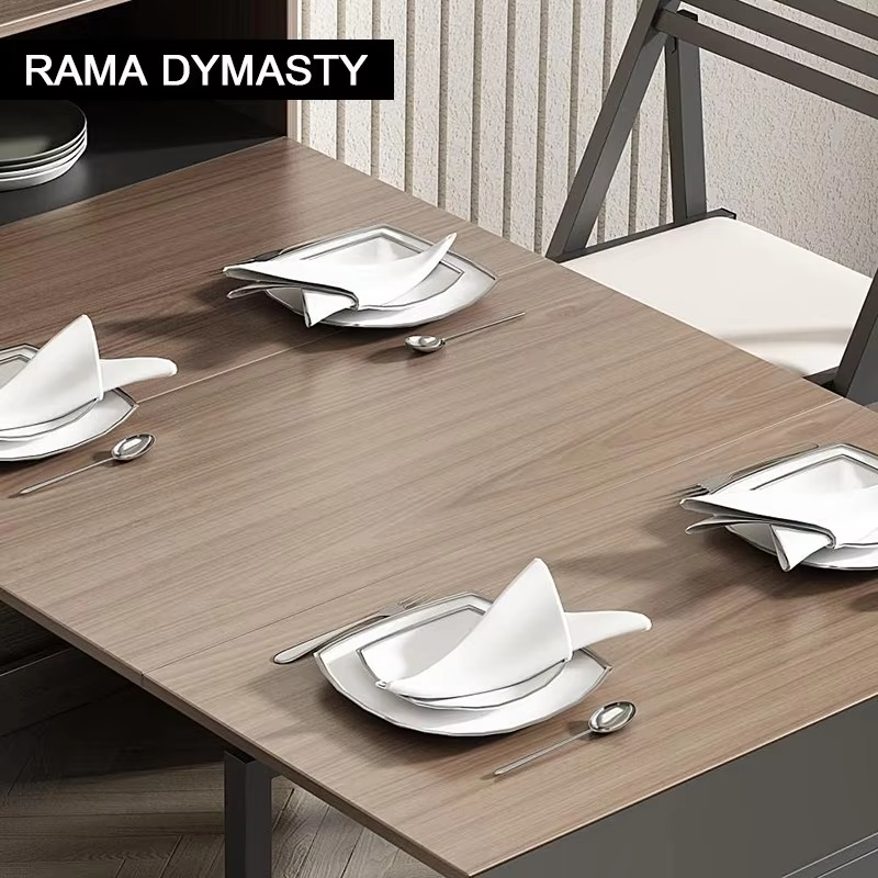Multifunctional Dining Table Expandable Dining Table Storage Space Saving Rectangular Dining Table