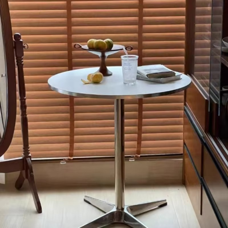 Modern Round Dining Table Portable Individual Restaurant Tables Luxury Room Kitchen Tables Easy To Clean Dining Room Furniture