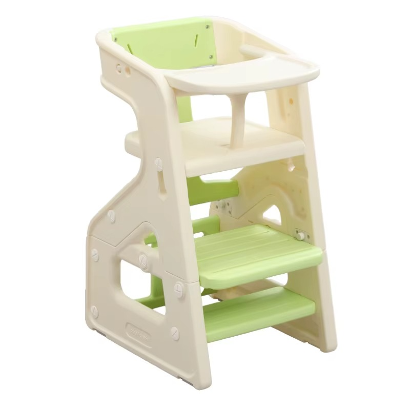 ‌5Position Convertible High Chair Adjustable Reclining Baby Feeding Seat with Tray Footrest Certified by ASTM Safety Standards