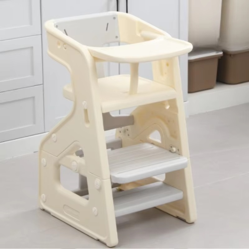 5Position Convertible High Chair Adjustable Reclining Baby Feeding Seat with Tray Footrest Certified by ASTM Safety Standards