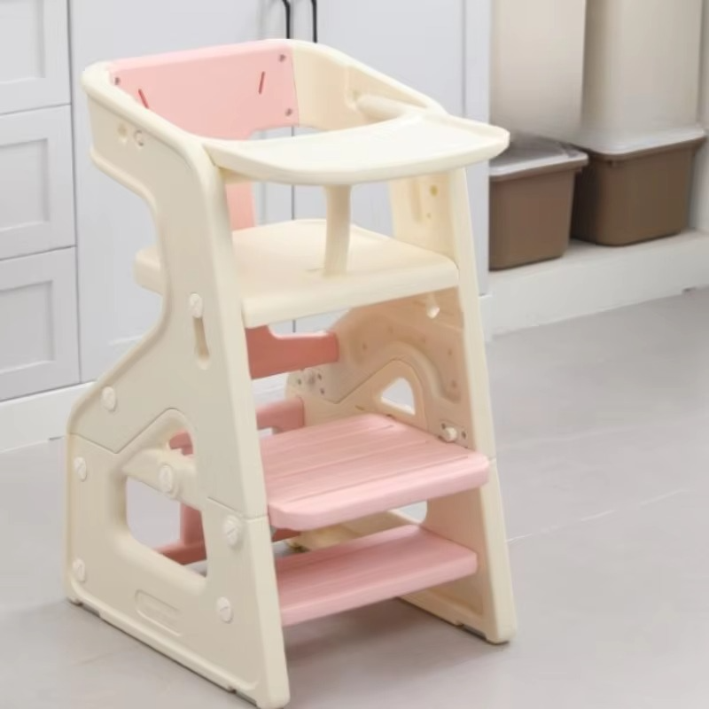 5Position Convertible High Chair Adjustable Reclining Baby Feeding Seat with Tray Footrest Certified by ASTM Safety Standards