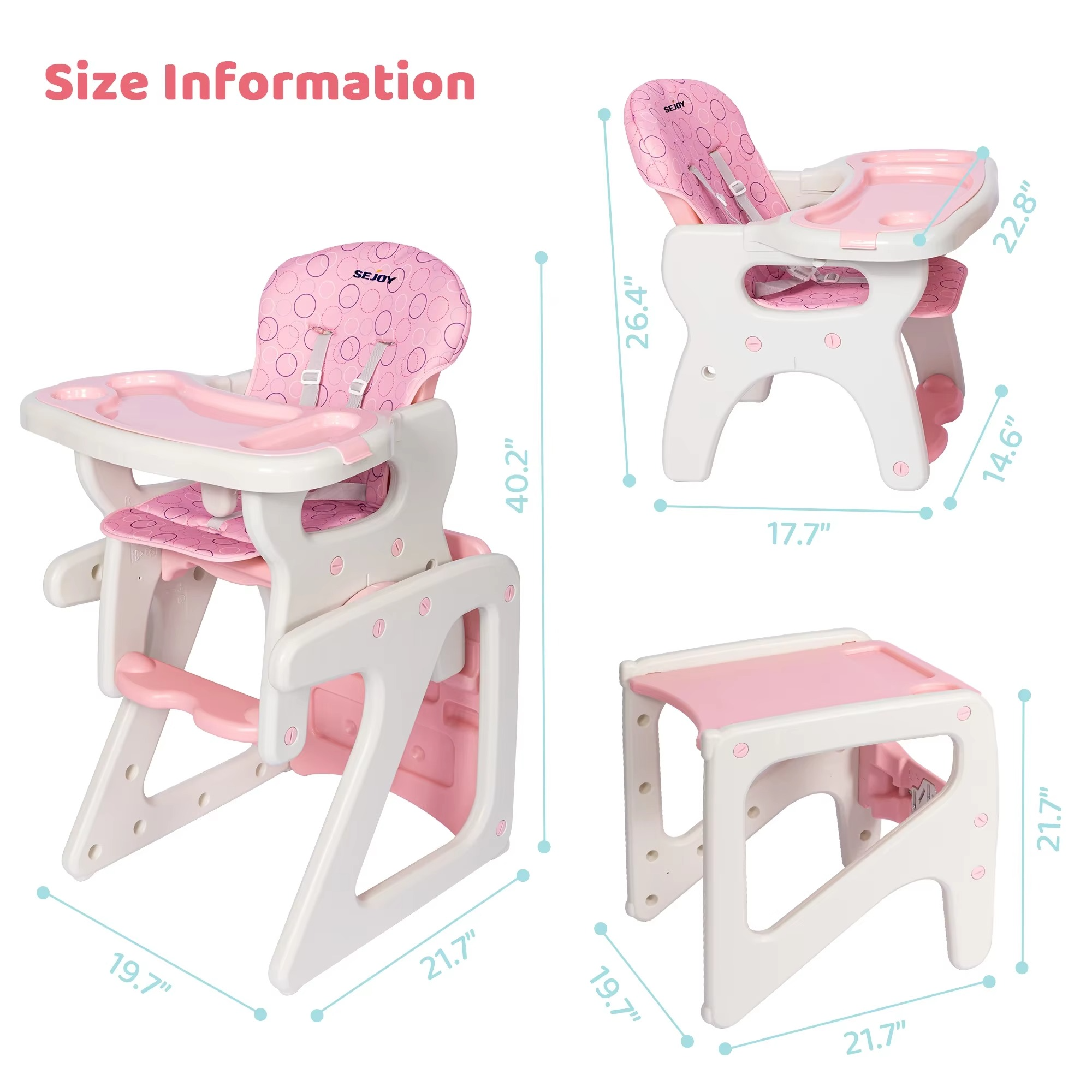 Baby Growth Chair - Convertible High Chair for Infants Toddlers, Multi-use Learning and Dining Seat for Home