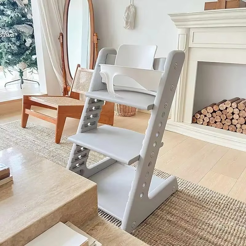 Widened Thickened Plastic Baby High Chair Multifunctional Growth Learning Seat with Storage, Home Use Children's Dining Chair